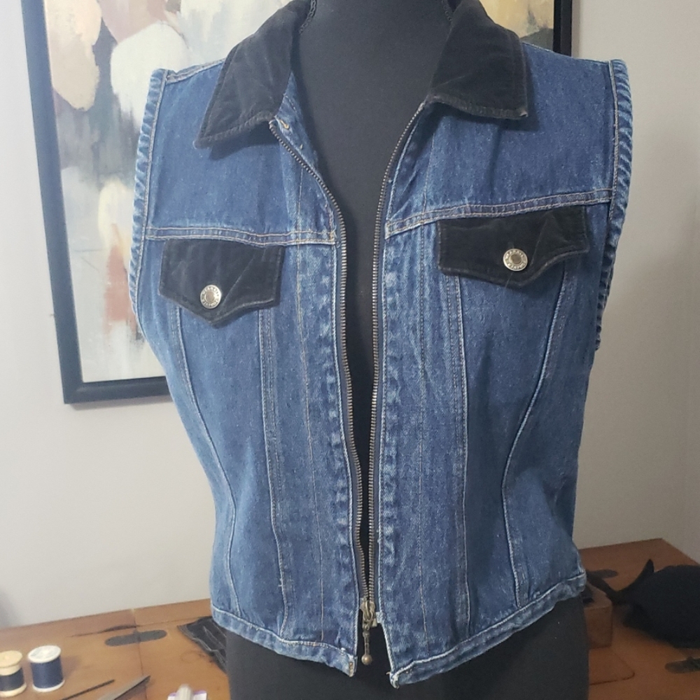 Jean Vest w/Black Suede